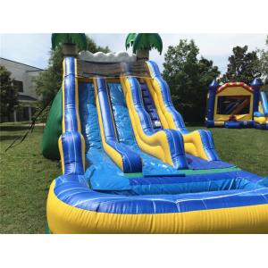 Commercial Tropical Inflatable Large Water Slides Double With Pool