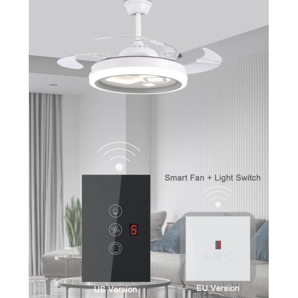 Glomarket Tuya Wifi Smart Fan Switch Voice Control For Fan Speed / Light On Off