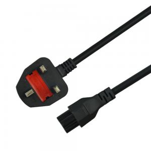 China 3 Prong Mickey Mouse Plug UK Power Cord 1mtrs With PVC Jacketed on sale