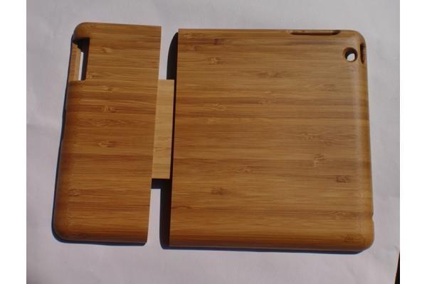 Bamboo Case For iPad 234 Back Housing Cover With Stand For iPad air/5 Tablet