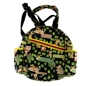 China neoprene child backpack laminated with sublimation jeans.two side pocket for milk bottle on sale