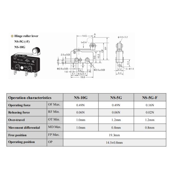 NNC Waterproof Microswitch NS Series with different kinds of lever High-Speed and Accurate Switch for Industrial Automation