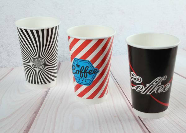 Buy Custom Insulated Hot Paper Cups 8oz 12oz 16oz With Logo Printing at wholesale prices