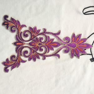 Hot Fix Embroidery Lace Applique with Sequin in Different Color