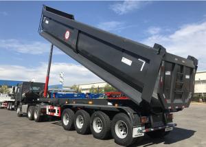 China Front Axle Liftable 50t 60t Tipper Trailer With Air Bag Suspension on sale