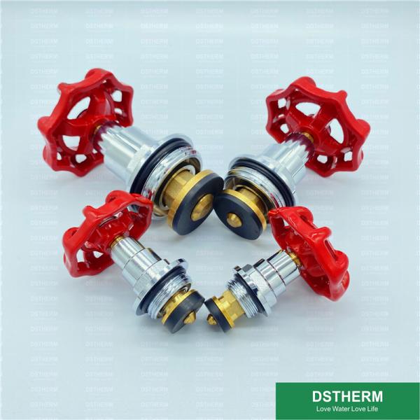 Customized Heavier Type Valve Cartridges With Handle Brass Threaded Stop Valve Cartridge Chrome Plated Top Part