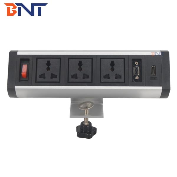 Double usb charger without cut-out hole movable table top power outlet for office table