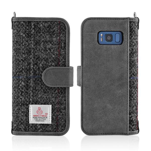 Buy Flip Harris Tweed Phone Case , Galaxy S8 Leather Phone Case 5.8 Inch Green Color at wholesale prices