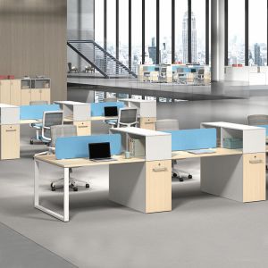 Wooden Office Table Workstation Modular Open Staff Workstations For Coworking