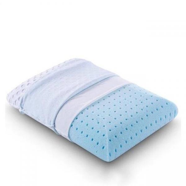 Buy Open Cell Structure Stay Cool Memory Foam Pillow , White Blue Always Cold Pillow at wholesale prices