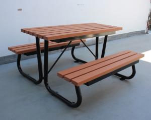 China Outdoor Recycled Plastic Picnic Table With Benches Waterproof Anti Rust on sale