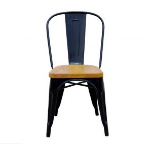 China Vintage China Metal Tolix Chair with Wood Seat Cushion on sale