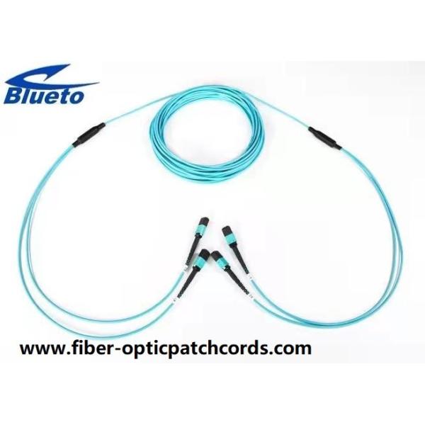 Aqua Color Fiber Optic Patch Cord MPO MTP OM3 24Core Multimode Fiber Jumpers