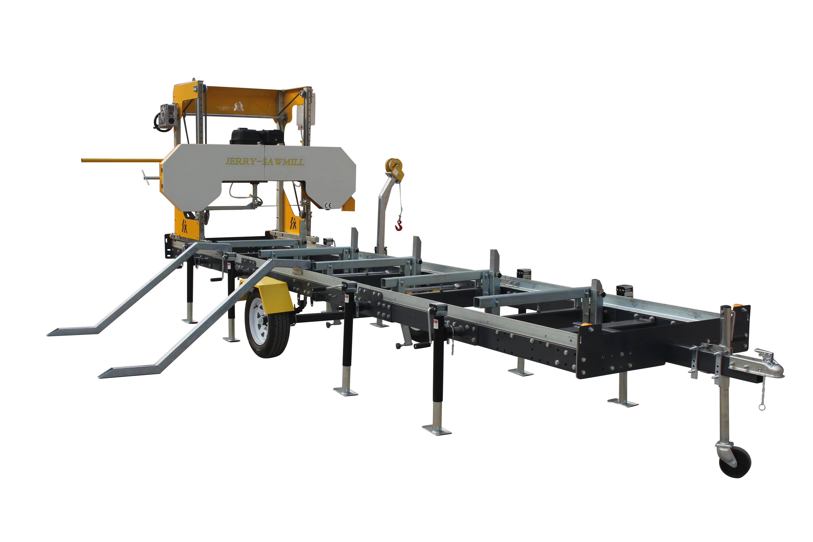 18HP Gasoline Engine Portable Bandsaw Mill With Mobile Wheels Log Cutting Sawmill