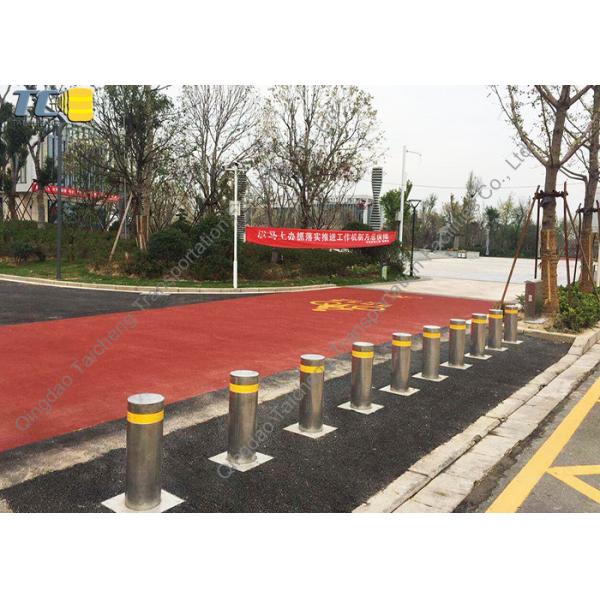 Automatic Steel Parking Pillar / Smart Bollards IP68 Stainless Finish 130kg Weight 3.5s Open Speed