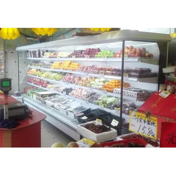 Vegetable Multideck Chiller Fruit / Beverage Open Display Fridge For Supermarket With Spray