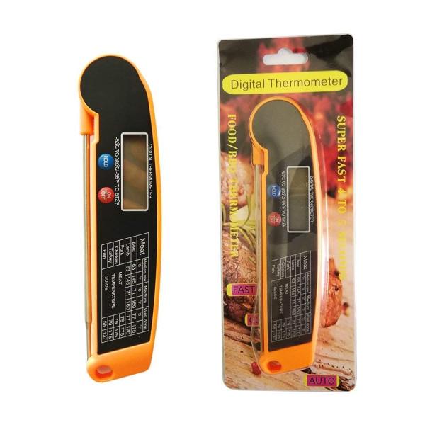 Super Fast Read BBQ Meat Thermometer , Black Color Meat Temperature Gauge