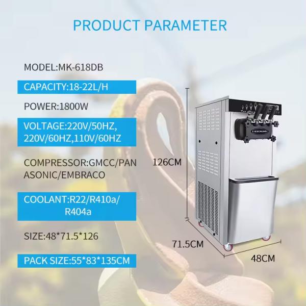 22L Floor Standing Type Ice Cream Making Machines With Triple Flavor