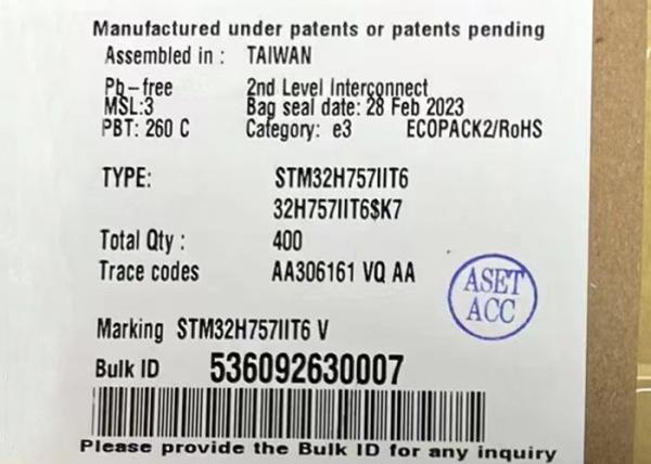 Buy Microcontroller MCU STM32H757IIT6 32Bit Dual Core 240MHz Embedded Microcontrollers at wholesale prices