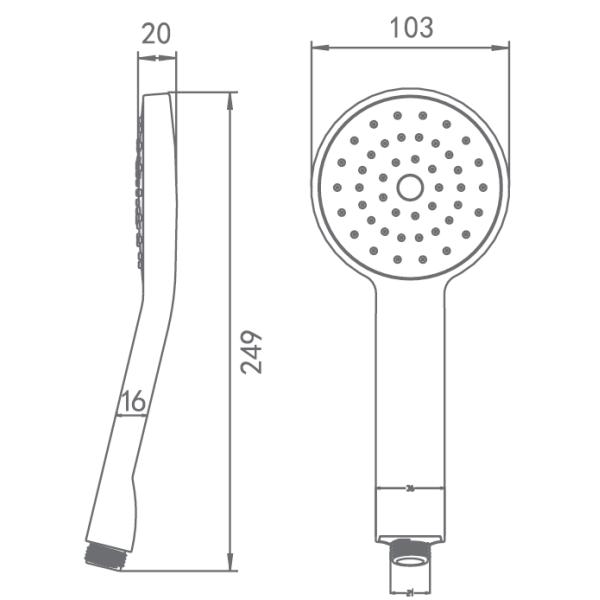 Single Rain Handheld Shower