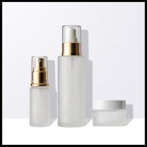 China Glass Cosmetic Bottles Jar Press Lotion Pump Cap Type No Pollution Non - Toxic on sale