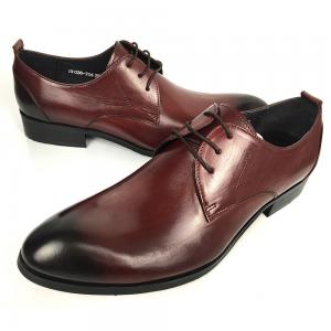 China Wine Red Rismart Mature Men's Oxfords Shoes Stylish Dress Leather Shoes on sale
