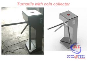 China CE 120 Volt Power supply Tripod Turnstile Gate With Coin Collector , Stable Working on sale