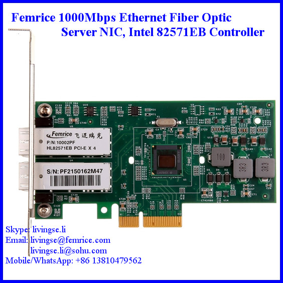 1000Mbps Dual Port Gigabit Server Ethernet Network Card Femrice 10002PF
