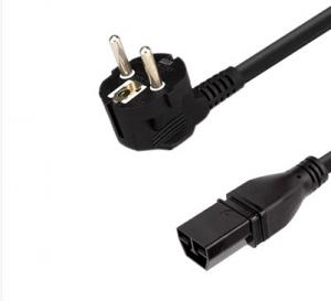 Quality Black 3m Length CEE7 To SAF-D-GRID Connector 3*1.5mm2 Cable for sale