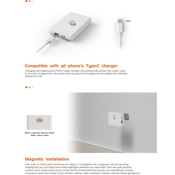 Hotel Motion Sensor LED Light Portable Motion Detector Lights