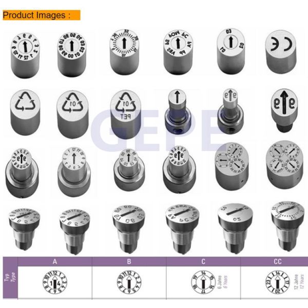 Stainless Steel Mold Date Insert For Injection Mold Date Mark Pin