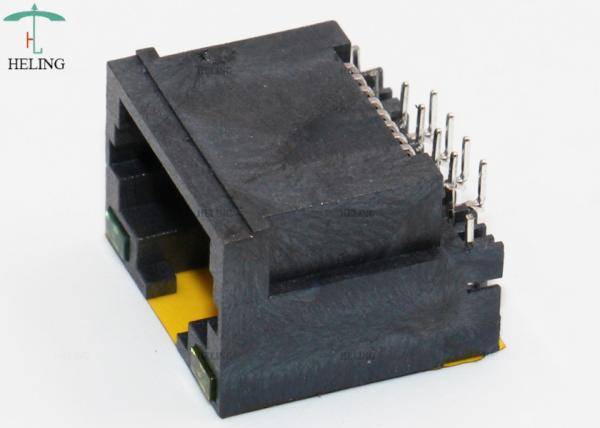 Buy Thru Hole Type Right Angle RJ45 Modular Connector Unshielded With Customized LED Indicator Pipe at wholesale prices