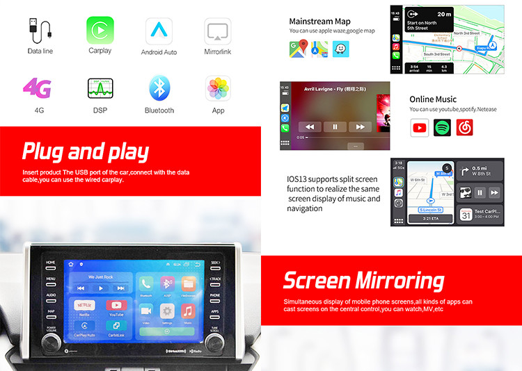Carplay Ai Box Android Universal Portable Carplay Box 4+64G Easy Installation