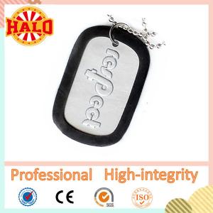 China Logo engraved metal silicone dog tag silencer dog tag blanks on sale