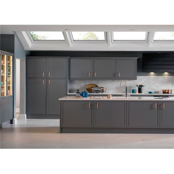 MDF Kitchen Customized Cabinets With White Quartz Countertop