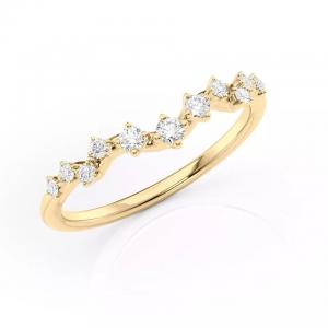 China Custom 14K Yellow Gold And CVD Diamond Wedding Bands With Natural Diamond Jewelry on sale
