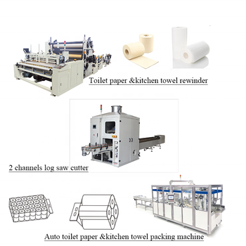 3HP 4pieces Tissue Paper Making Machine 24 Rolls Servo motor