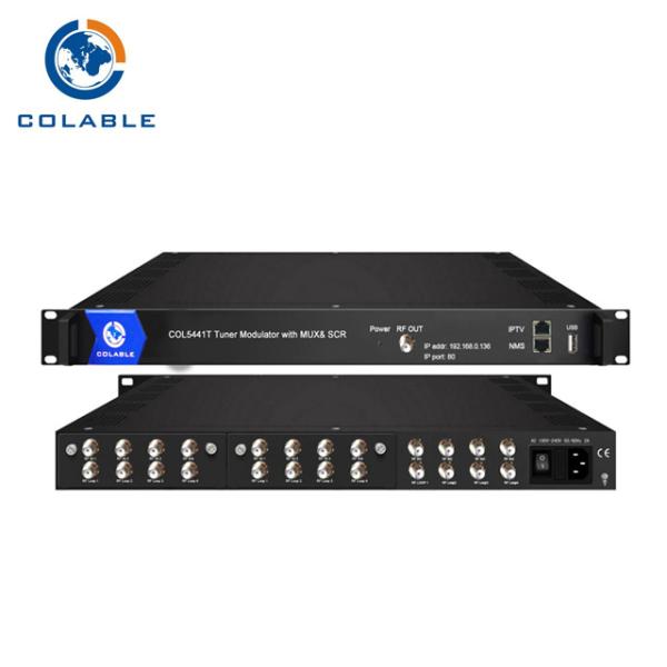 12 Channel Tuner Input QPSK Transmodulator Digital Headend , DVB S2 To DVB T