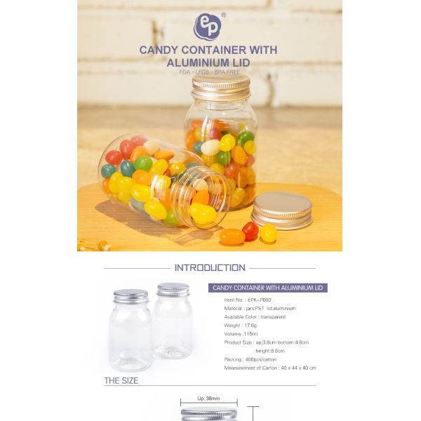 New Design Medium Edible Plastic Sweet Jars For Candy Cookie Nut