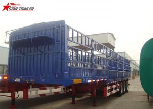Quality 60T Roof Opened Steel Dry Van Trailer , Dry Box Trailer With Tri Axles for sale