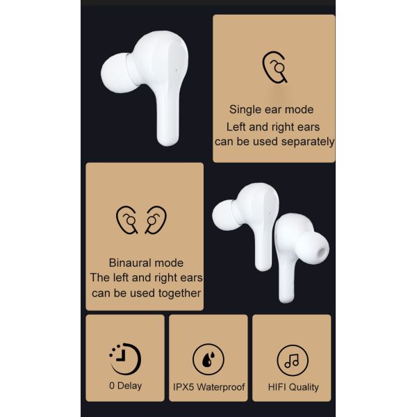 10M Operating Handsfree Bluetooth Earphone 2H Charging Noise Cancelling Sport Earbuds