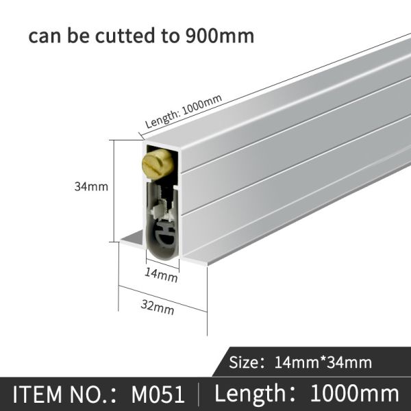 T Shape Automatic Door Bottom Seals for Metal Door Noice Reduction Drop Down Rubber Strips