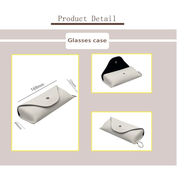 Durable Soft Embossing Portable Sunglass Case Women Men Horizontal