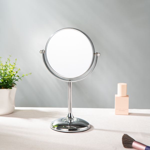 Round Metal Countertop Makeup Mirror Lower Energy Consumption
