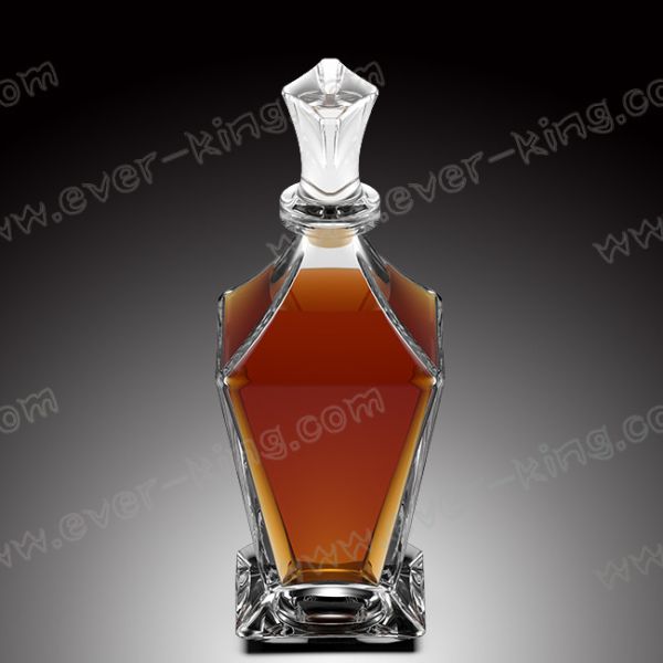 Crystal White Flint 750ML Tower Shaped Tequila Glass Bottle
