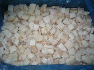 Quality Frozen Atlantic cod cubes, cut from natural fillets for sale