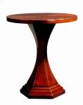 Antique Oak Wood Round Side Coffee Table For Hotel , 120 Cm Hand Carved