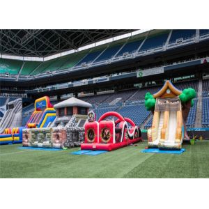 Slide Outdoor Inflatable Playground Easy Installation With Protected Play Area