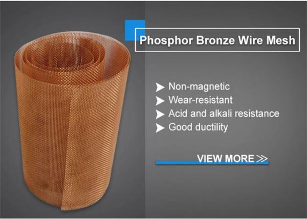 Wear Resisting Shielding 15 20 Magnetic Phosphor Bronze Wire Mesh Copper Woven