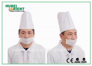 China Long White Paper Disposable Head Cap Bouffant Shaped with Adjustable Size on sale